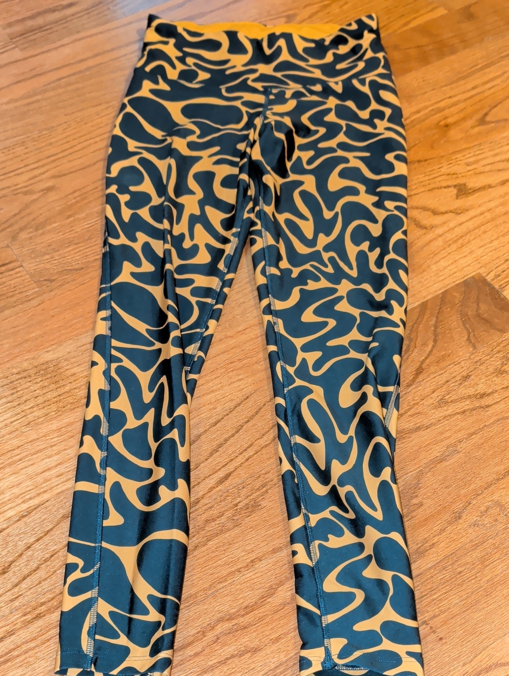 Blue And Gold Patterned Leggings